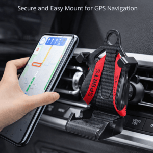 ⭐ 360° rotatable car phone holder – air vent mount | racing seat design