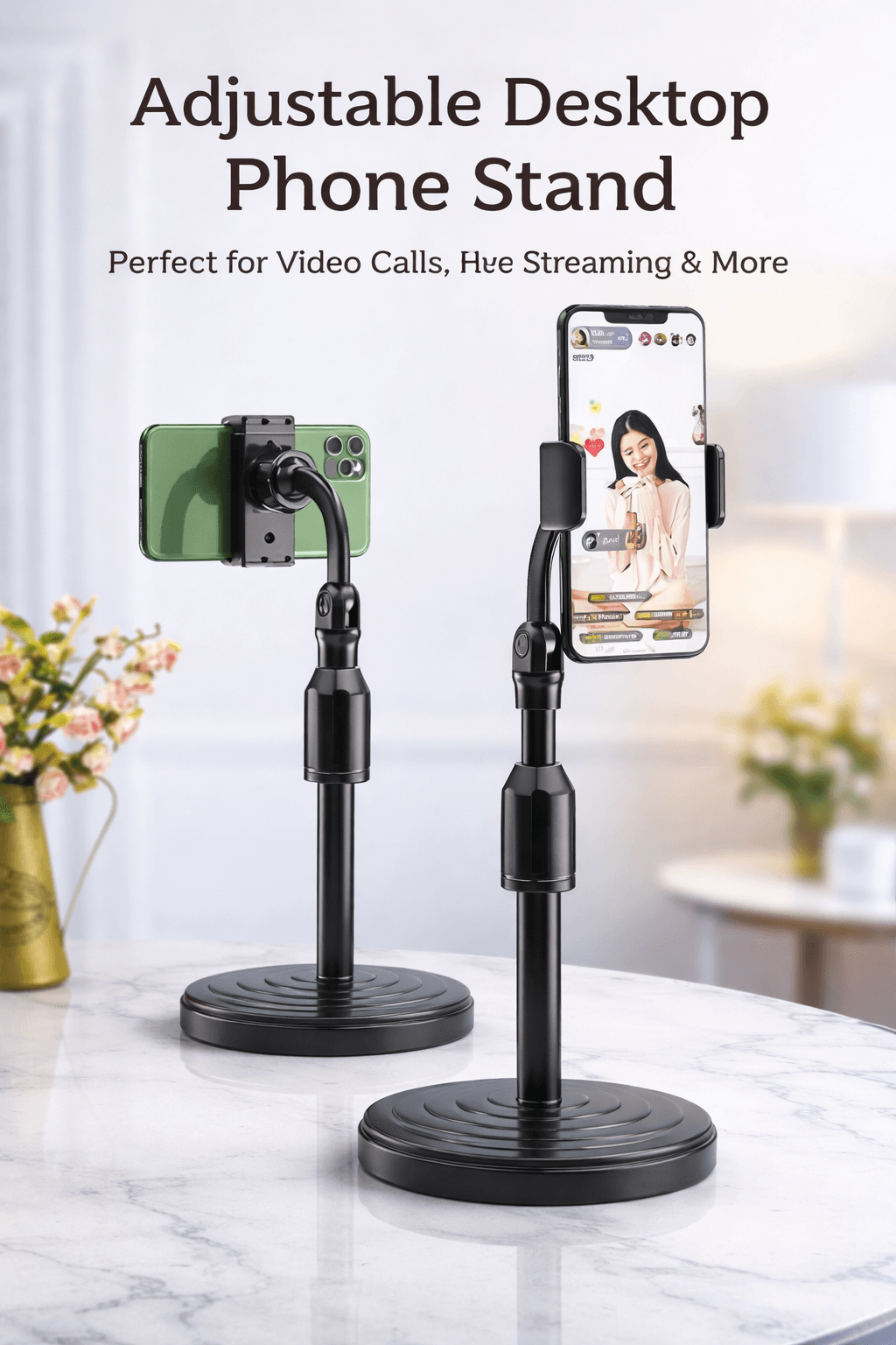 adjustable desktop phone stand – flexible holder for desk, live streaming & video calls adjustable desktop phone stand – flexible holder for desk, live streaming & video calls
