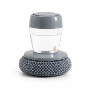 kitchen soap dispensing brush – palm scrub with detergent tank