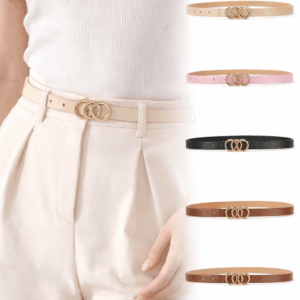 Women’s Triple-Ring Belt – Slim Casual Waist Belt, All-Match, Multi-Color