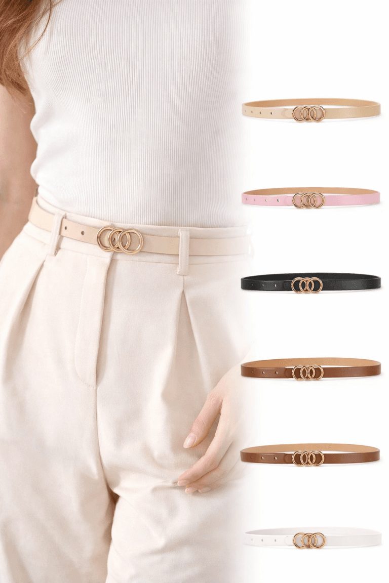 Women’s Triple-Ring Belt – Slim Casual Waist Belt, All-Match, Multi-Color