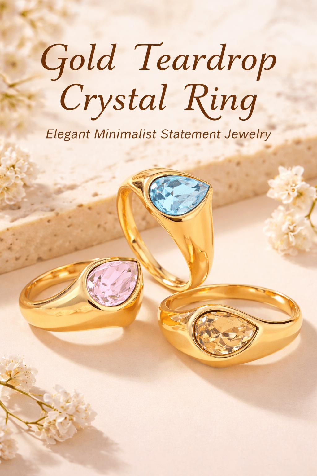 bunter tropfen ring mit strasssteinen für damen bunter tropfen ring mit strasssteinen für damen