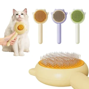 Pet Grooming Brush with Hair Release Button