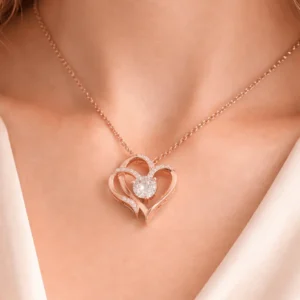 Double Heart Zircon Necklace