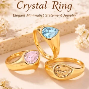bunter tropfen ring mit strasssteinen für damen