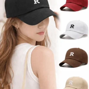 Black Baseball Cap with R