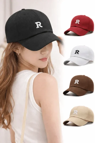 Black Baseball Cap with R