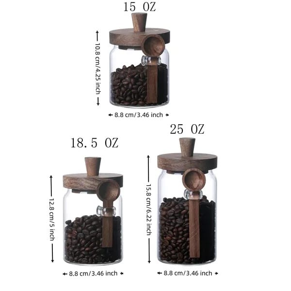 3-Piece Glass Coffee & Storage Jar Set - Image 3