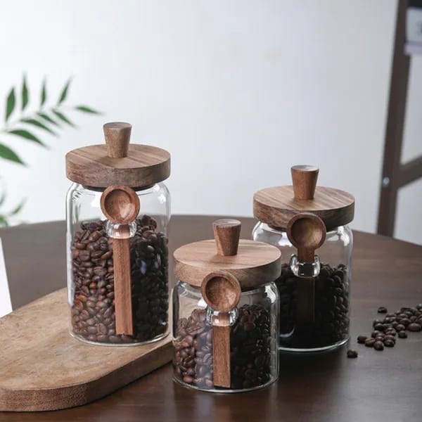 3-Piece Glass Coffee & Storage Jar Set - Image 2