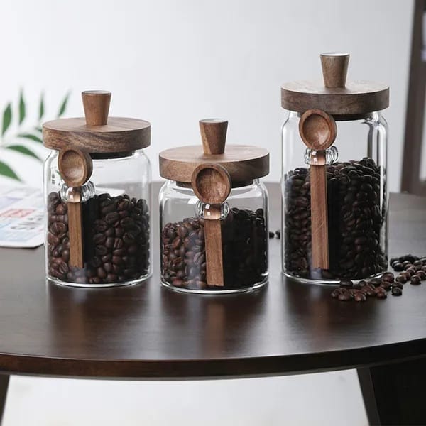 3-Piece Glass Coffee & Storage Jar Set - Image 5