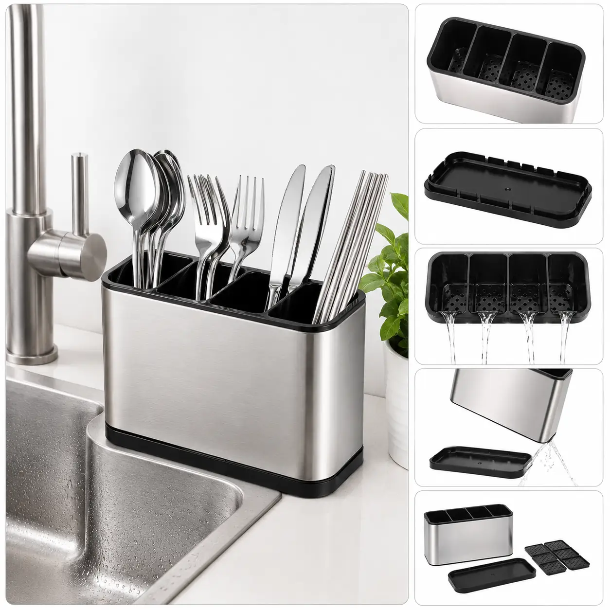 Stainless Steel Cutlery Holder